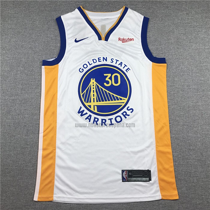 Camiseta Golden State Warriors Stephen Curry NO 30 Association 2020-21 Blanco